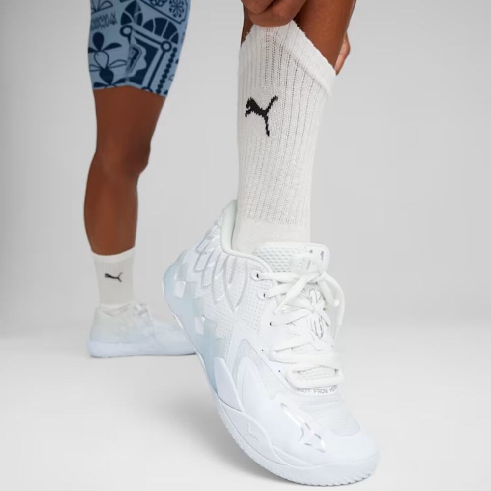 Puma MB.02 Lo Triple White LaMelo Ball Basketball Shoes Sneakers 377368-04 5.5Y